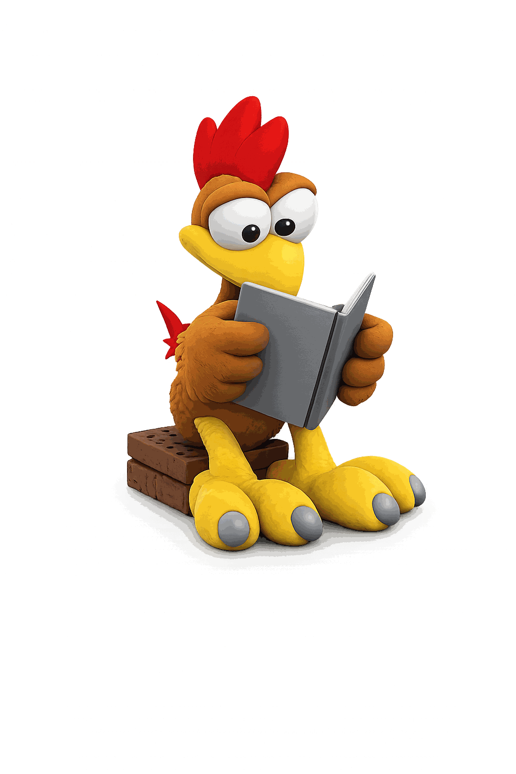 Mascote da Casa da Aula com um livro